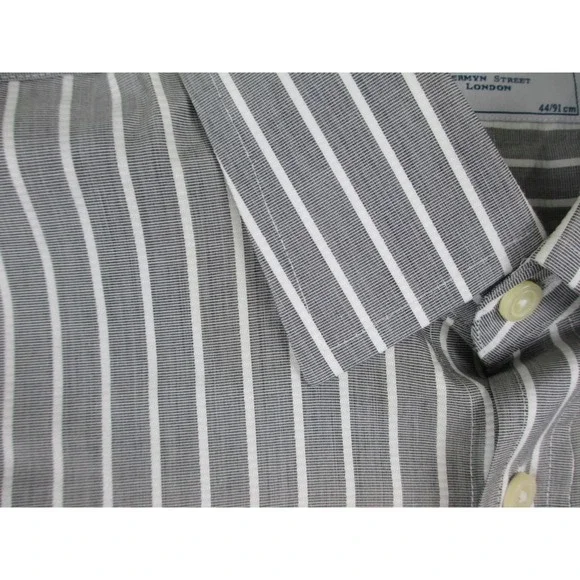 Charles Tyrwhitt Shirt Mens 2XL XXL Gray Striped Button Up Jermyn Street London* - Picture 4 of 11